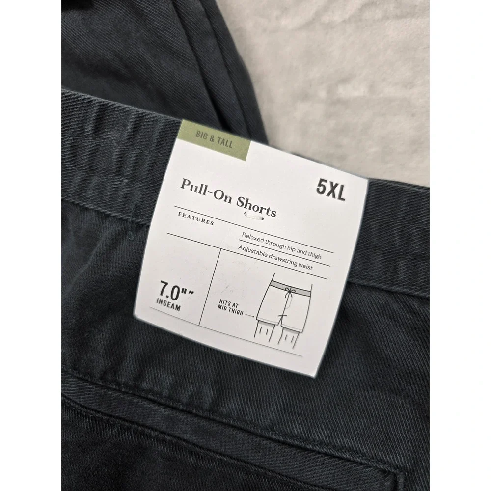 Lot‎ of 2 Goodfellow Pull-On Shorts Mens 5XL Big Tall Charcoal Gray Cotton NEW